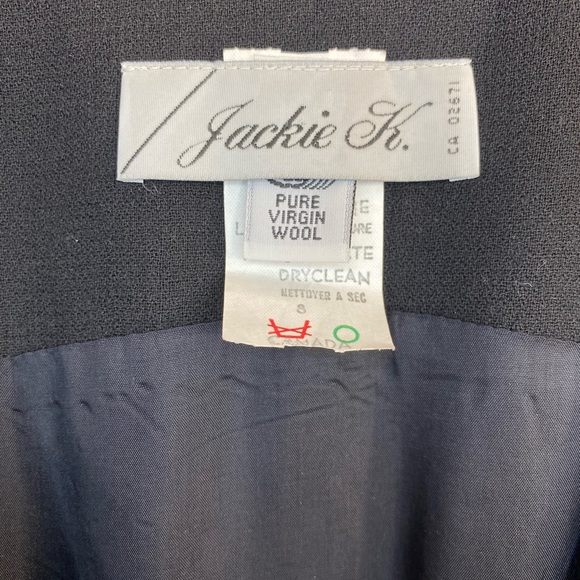 Vintage 80s Jackie K Pure Virgin Wool Black Dress - Picture 10 of 12